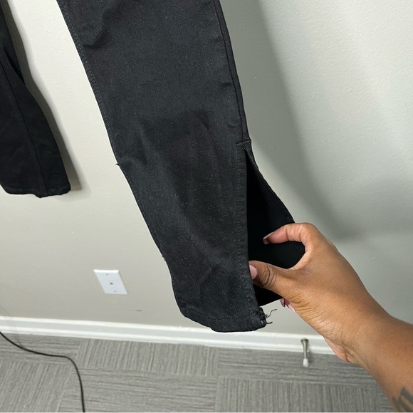 Zara Women Jeans 6 Black The 90’s Slim with Split Hem High Rise Western Grunge - Picture 5 of 10